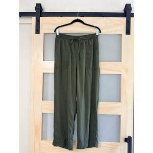 Banana Republic Women’s Straight High-Rise Ankle Pants Green Tencel Lyocell Size